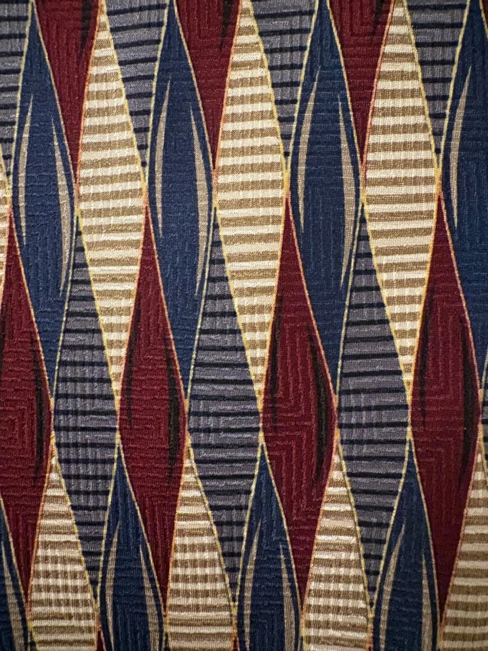Vintage Barbara Blank New York 100% Silk Geometric Art Deco Necktie